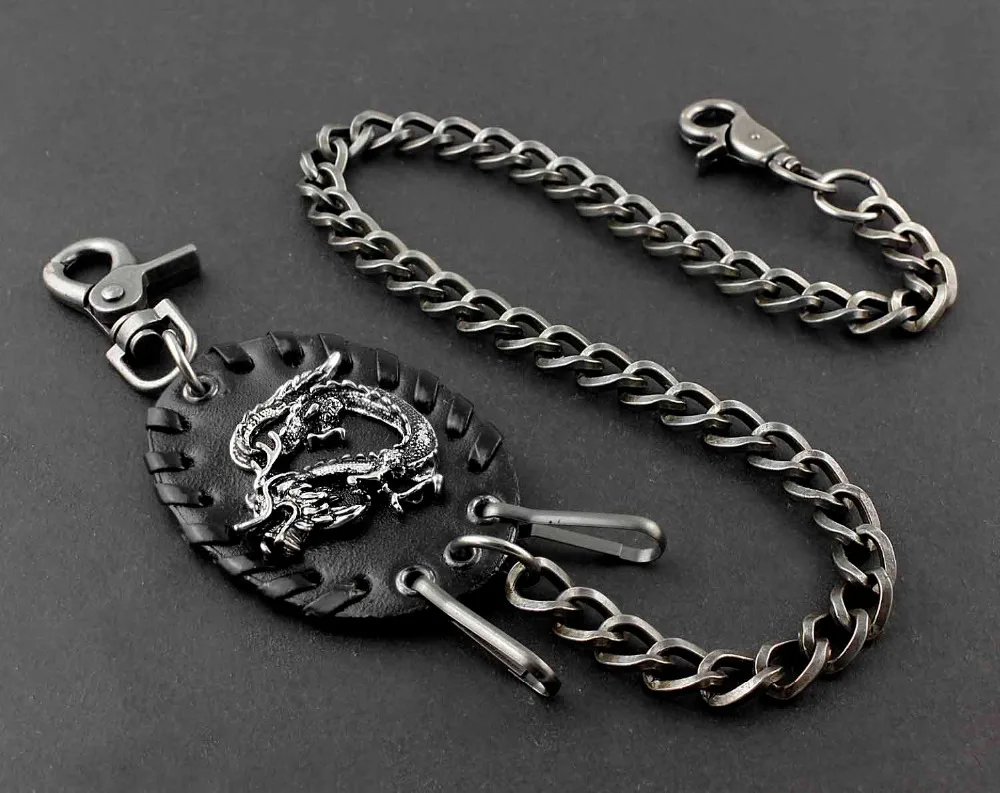 Крутой бирка дракона длинный брелок для джинсов панк байкерский кошелек цепь