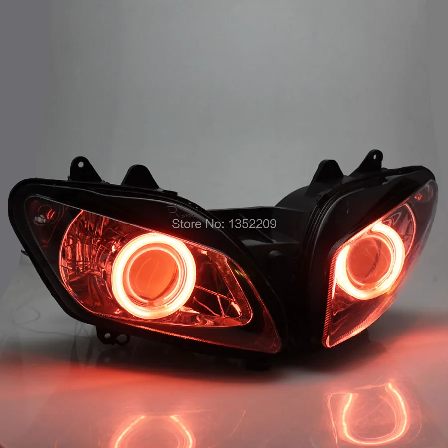 1 комплект фары для проектора HID Angel Eyes Red Halo Lamp For 2002 2003 Yamaha YZF R1| |