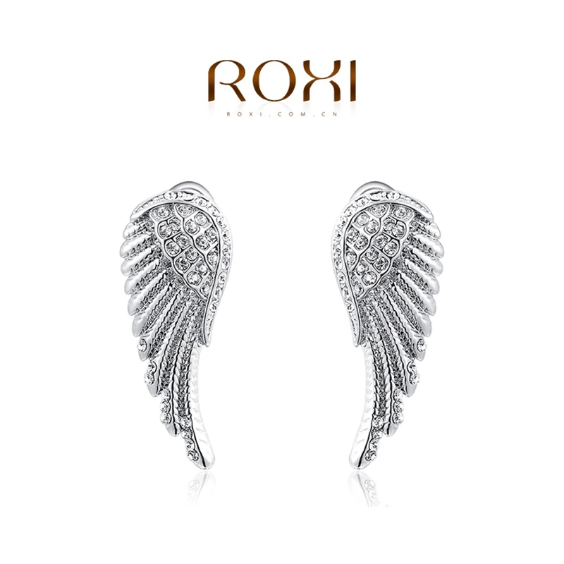 ROXI, брендовая серьга brincos для женщин, модное ювелирное изделие, розовое золото, крылья ангела, серьги-гвоздики, вечерние, свадебные, oorbellen