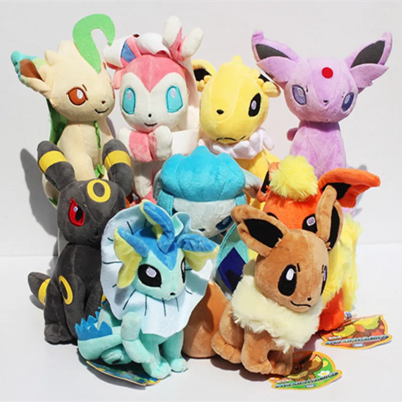 9 шт./компл. Kawaii Eevee плюшевые игрушки куклы мягкие животные аниме детские