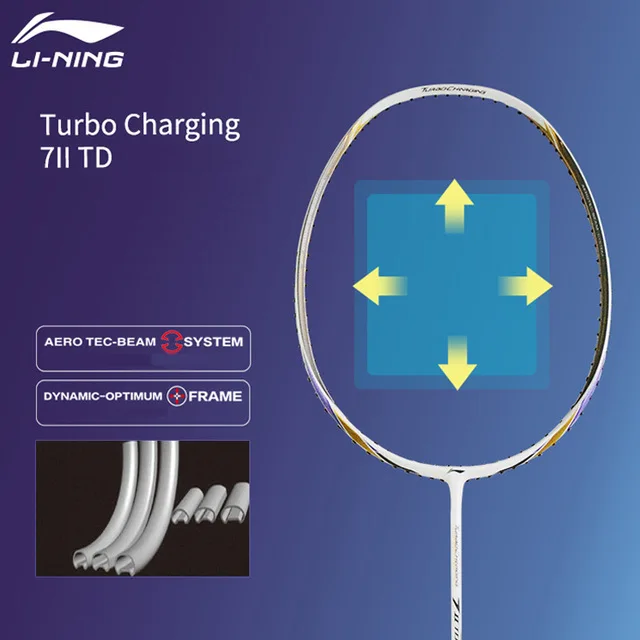 Li Ning турбо зарядка 7II TD ракетка для бадминтона одиночная подкладка ракетки