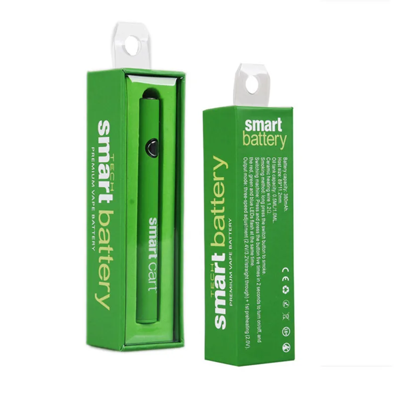 Smart cart батарея предварительного нагрева CBD 380 мАч 510 Thread для Dank vape атомайзер с