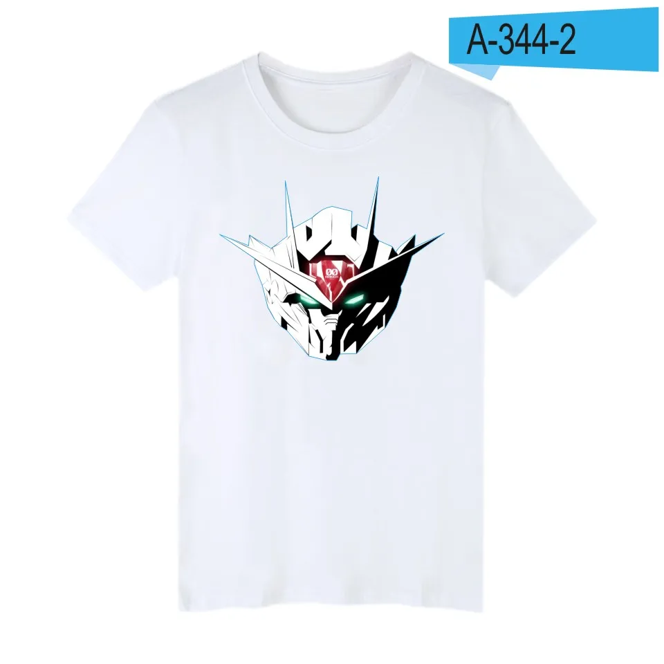 LUCKYFRIDAYF GUNDAM футболки с коротким рукавом японская анимация модель забавная Футболка мужская хлопок классический мультфильм Топ и футболка - Цвет: White