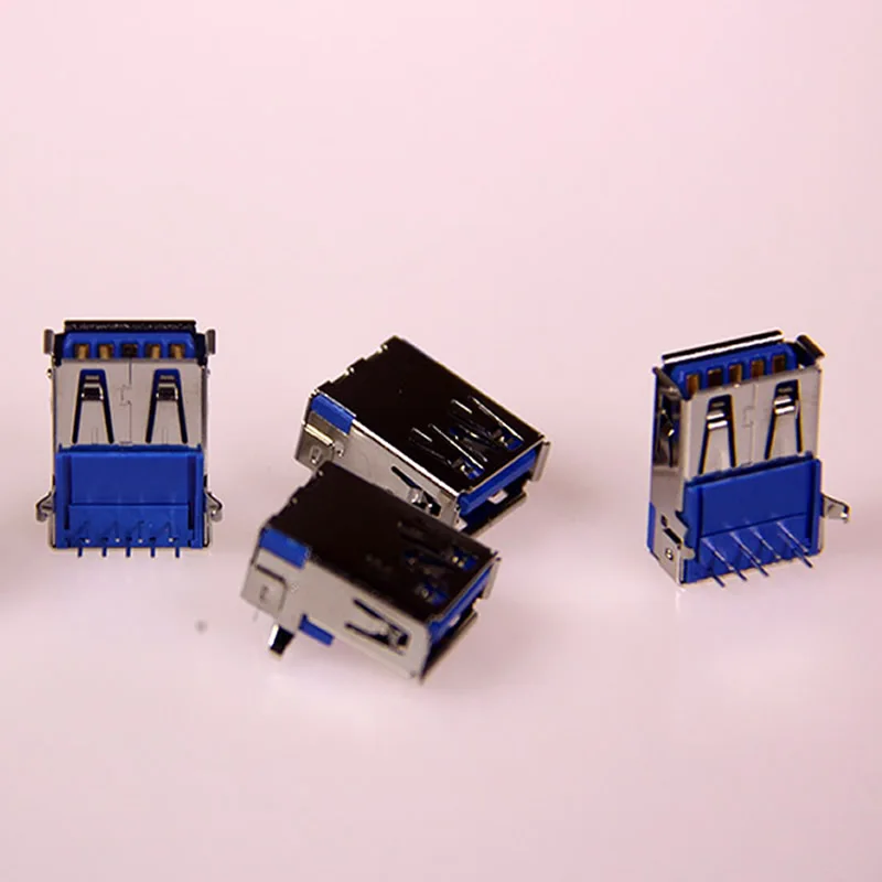 100 шт./лот USB3.0 AF 90 градусов разъем для монтажа на печатную плату A Тип гнездо правый