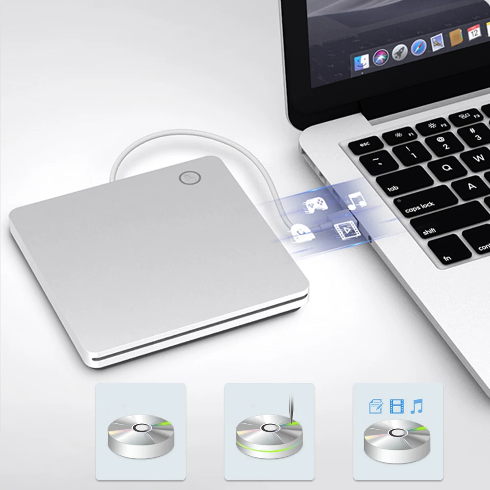 Universal USB 2.0/3.0 External Slot DVD/CD RW Super Drive For Apple Macbook Pro Air i MAC External Slot-loading Ultra-thin