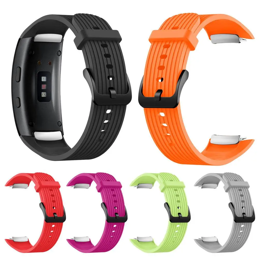 Sanwood Регулируемый полосатый силиконовый ремешок для наручных часов Samsung Gear Fit 2