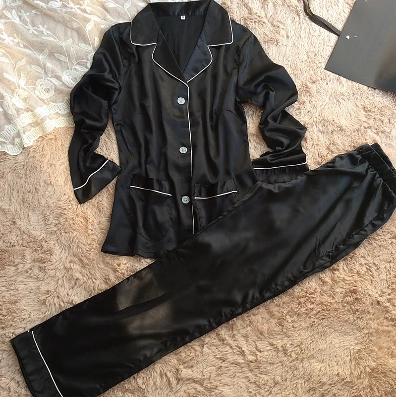 Пижама женская шелковая с длинным рукавом|sleepwear satin|sleepwear sexysleepwear long |