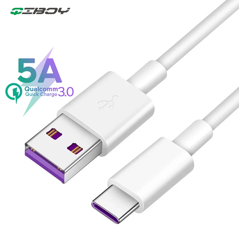 USB Type C кабель 5A Supercharge для Huawei P20 Lite P30 Pro быстрая зарядка Samsung S10 S9 USBC|Зарядные