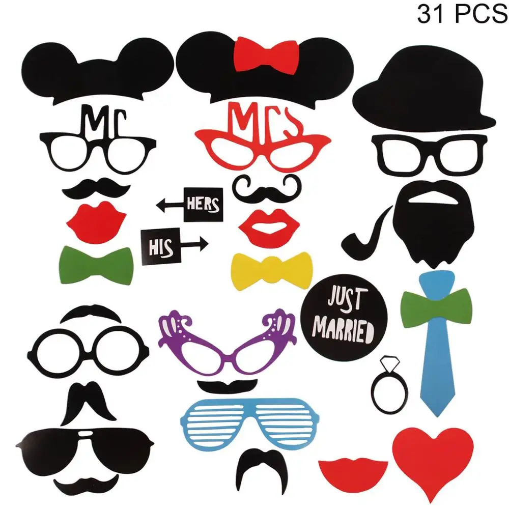 31pcs style 1 Свадебные Photobooth реквизит декор прополка Декор вечерние команды, с надписью "Bride to Be" девичник вечерние молодоженов вечерние Photo Booth Декор - Цвет: 31pcs style 1