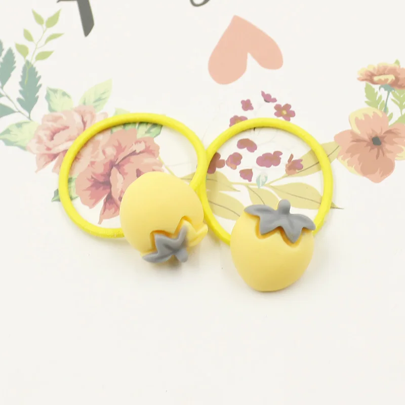 12 Yellow Strawberry 12 шт./лот 3 см Детские резинки для волос аксессуары для волос модные милые резинки для волос Веревка для девочек детские головные уборы - Цвет: 12 Yellow Strawberry