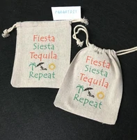 customize fiesta mexico themed beach wedding party first aid hangover kit jewelry favor muslin bags bachelorette party favors