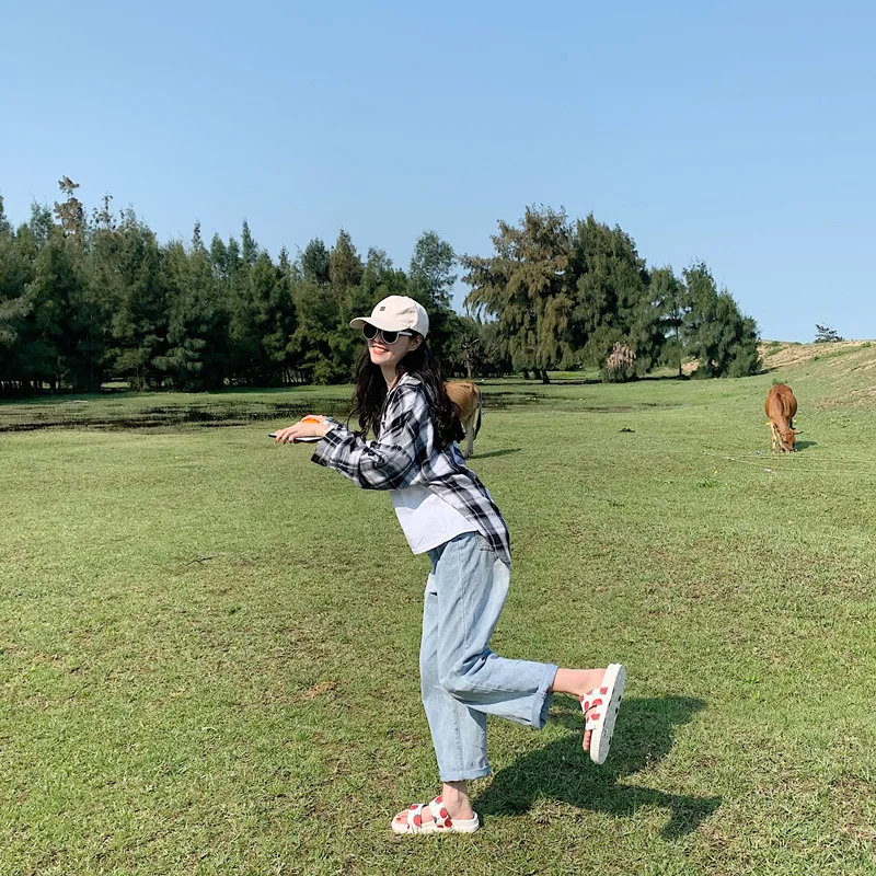 Женские тапочки в стиле Харадзюку с фруктами Шикарные туфли на плоской подошве