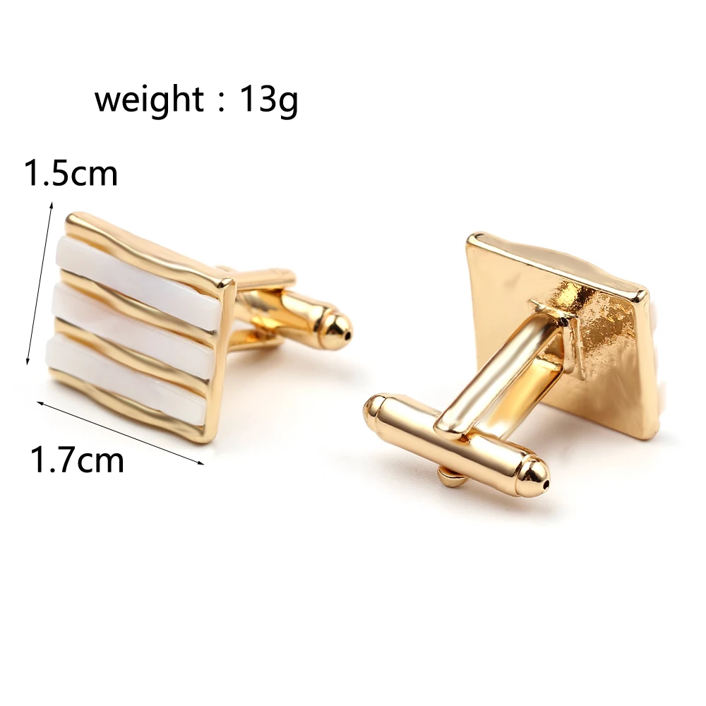 Качественные эмалированные запонки с квадратными полосками мужские