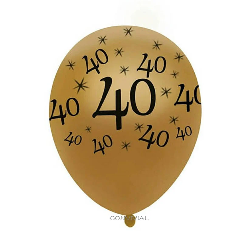 10 шт. 30th 40th возраст воздушных шаров из латекса 50th 60th черного и золотого цвета