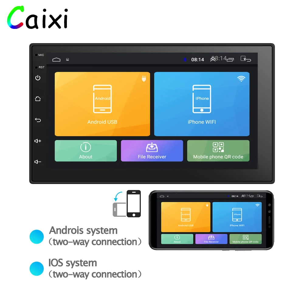 2DIN автомобильный мультимедийный плеер Andriod gps навигация HD Авторадио WiFi 2 USB " автомобильный аудио Радио стерео для VW Nissan Kia toyota