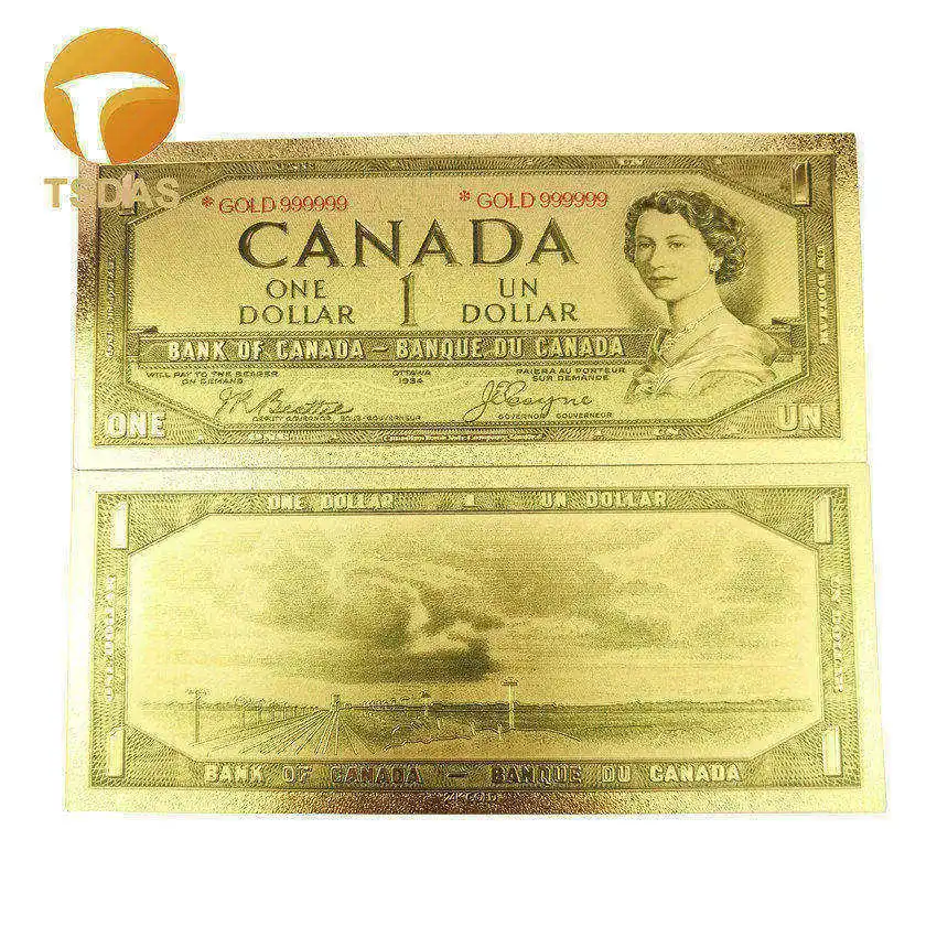 canada-1 24k позолоченные банкноты 1870 лет 5 долларов украшения банкноты 10 шт./лот сувениры - Цвет: canada-1