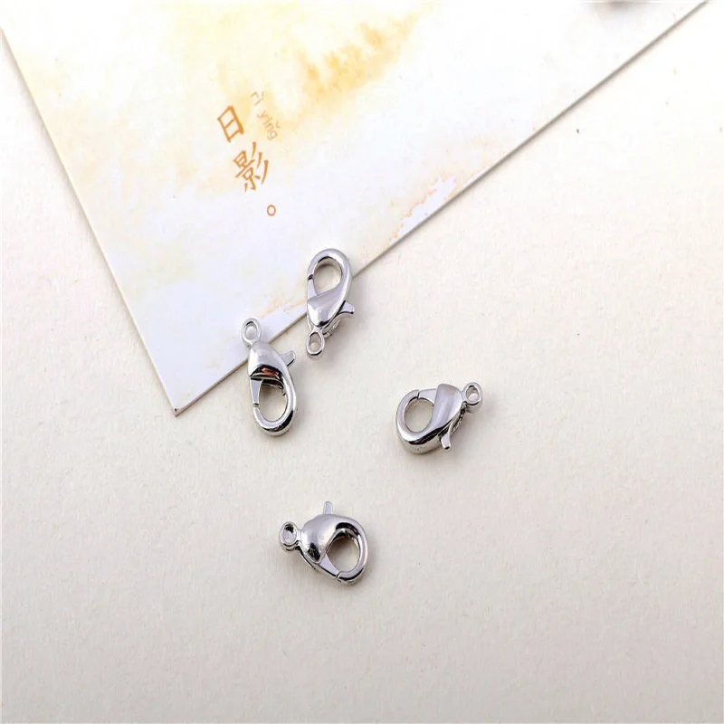 50/100 шт. серебряные соединительные пряжки для ожерелья 12 мм|Ювелирная фурнитура и
