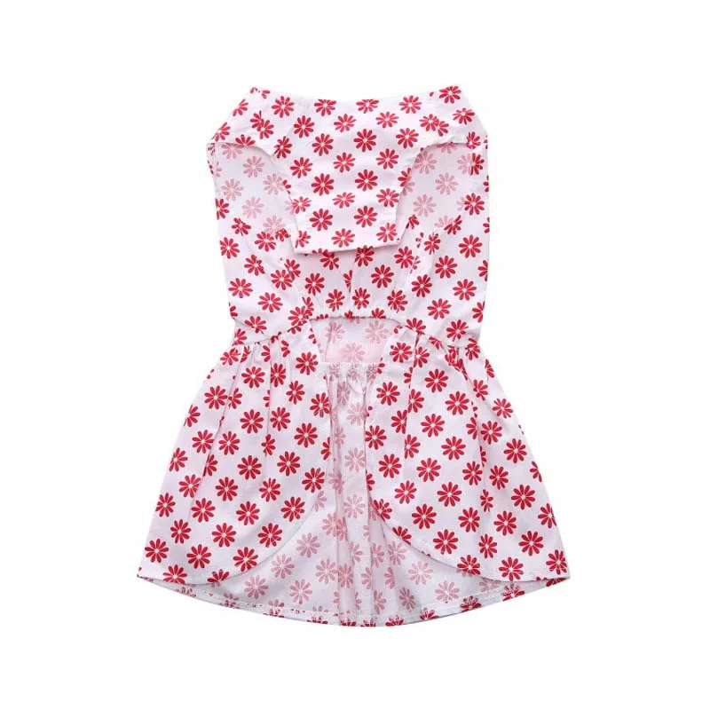 2018 Summer Pet Dog Dress High Quality Polyester Clothes White Dotted Princess Cute | Дом и сад