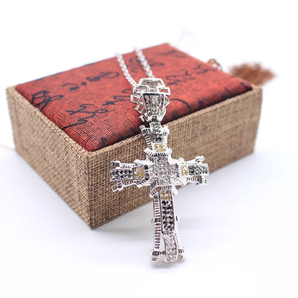 Медная серебряная подвеска с кристаллом цепочка унисекс ожерелье Трендовое