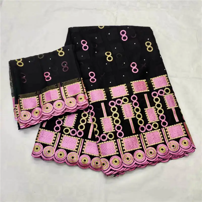 Мягкая кружевная ткань из 100% хлопка с камнями винно красного цвета для Африки 2019