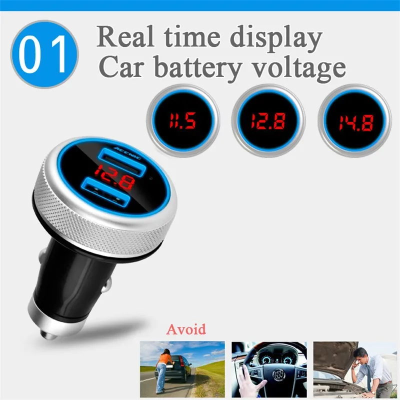 Bluetooth FM Transmitter Car MP3 Player Voltage Monitor Handsfree Quick Charger 3.2A output Dual usb Support U disk music | Автомобили и