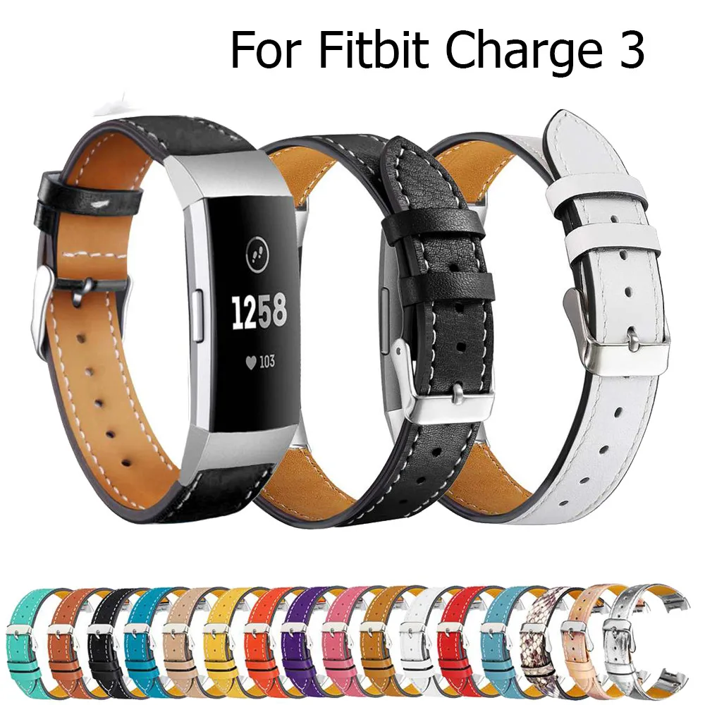 Replacement For Fit bit Charge 3 Bands Leather Straps Band Interchangeable Smart Fitness Watch | Электроника