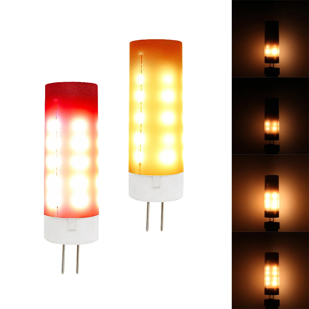 Новейший светодиодный светильник с эффектом пламени G4 2835 SMD 36 s AC DC 12V Керамический