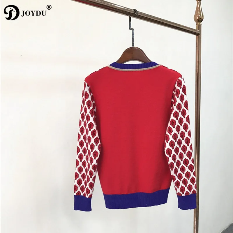 JOYDU Runway Pullover 2018 Spring Preppy Stylish Knit Tops Leaves Jacquard Luxury Chic Vintage Sweater Women Jumper pull femme | Женская