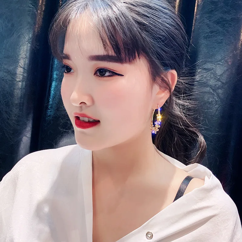 FYUAN Round Geometric Hoop Earrings for Women Bijoux Bohemia Gold Sequin Statement Earring Fashion Jewelry Party Gift