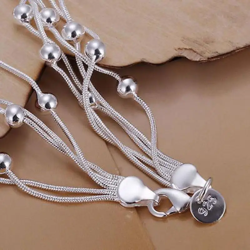 silver plated Bracelet jewelry pulseira feminina bracelets women pulseiras pulseras design lines &amp Beads TRYIL | Украшения и