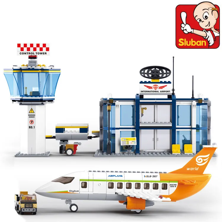 SLUBAN B0367 678 шт. международный аэропорт модель строительные блоки просвещать