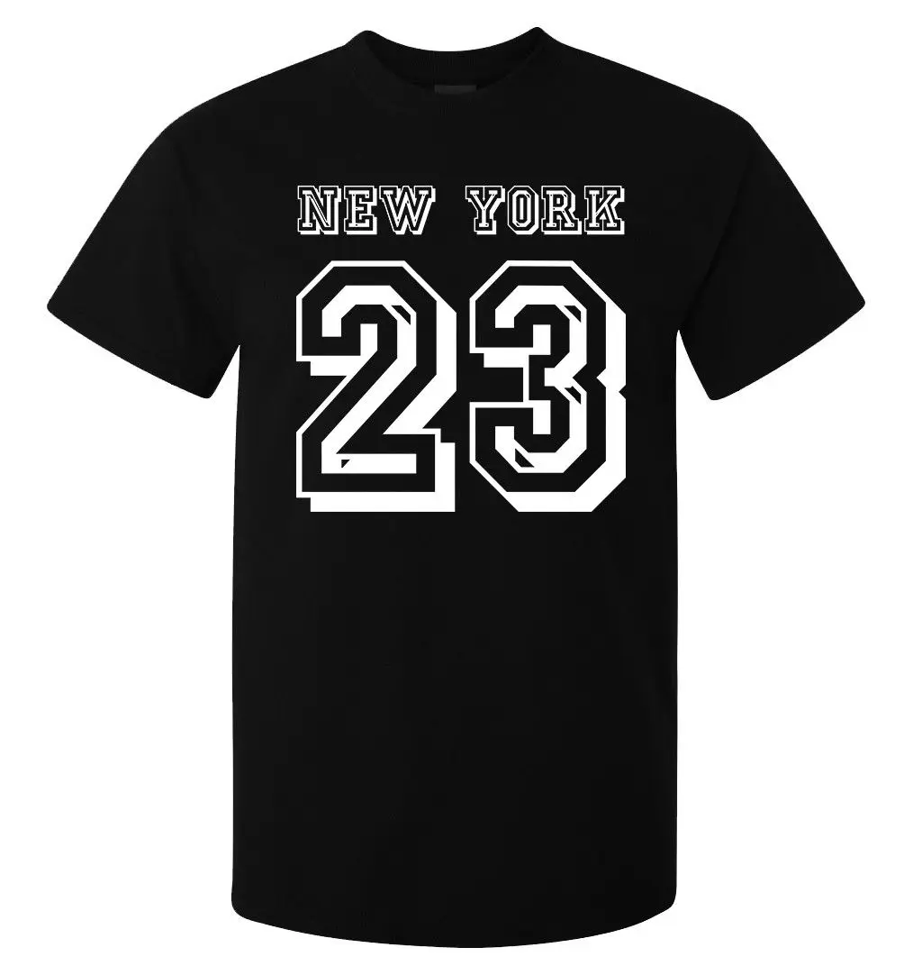 Футболка мужская с надписью New York 23 крутая Повседневная рубашка принтом цифр