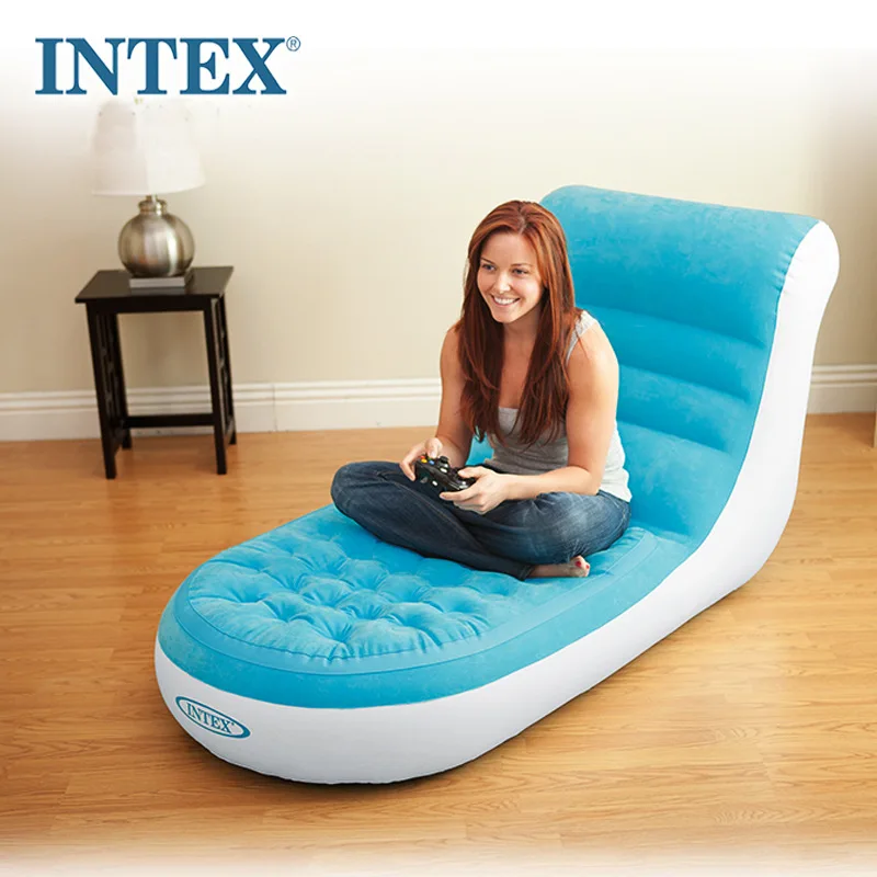 INTEX 68880 84*170*81 см Высококачественная Флокированная надувная кровать для одного человека на спинку дивана ленивый диван надувной коврик стул сад