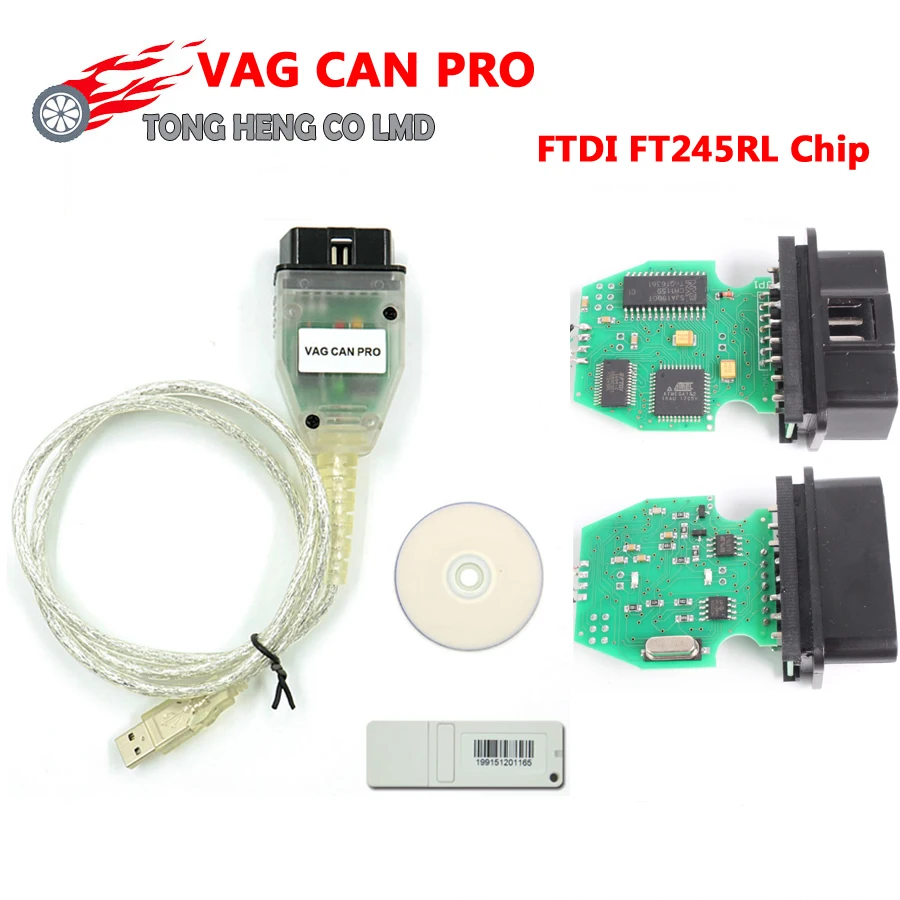 Лучший VAG CAN PRO V5.5.1 с чипом FTDI FT245RL VCP OBD2 Диагностический интерфейс USB кабель