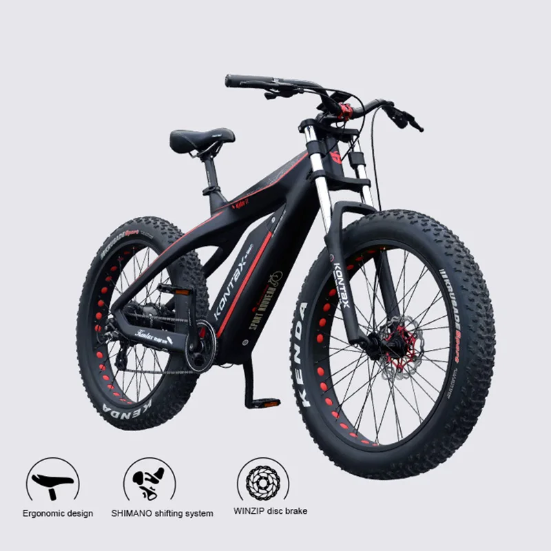 Изготовленный На Заказ Carbon fiber Электрический Снежный велосипед горный 26 дюймов