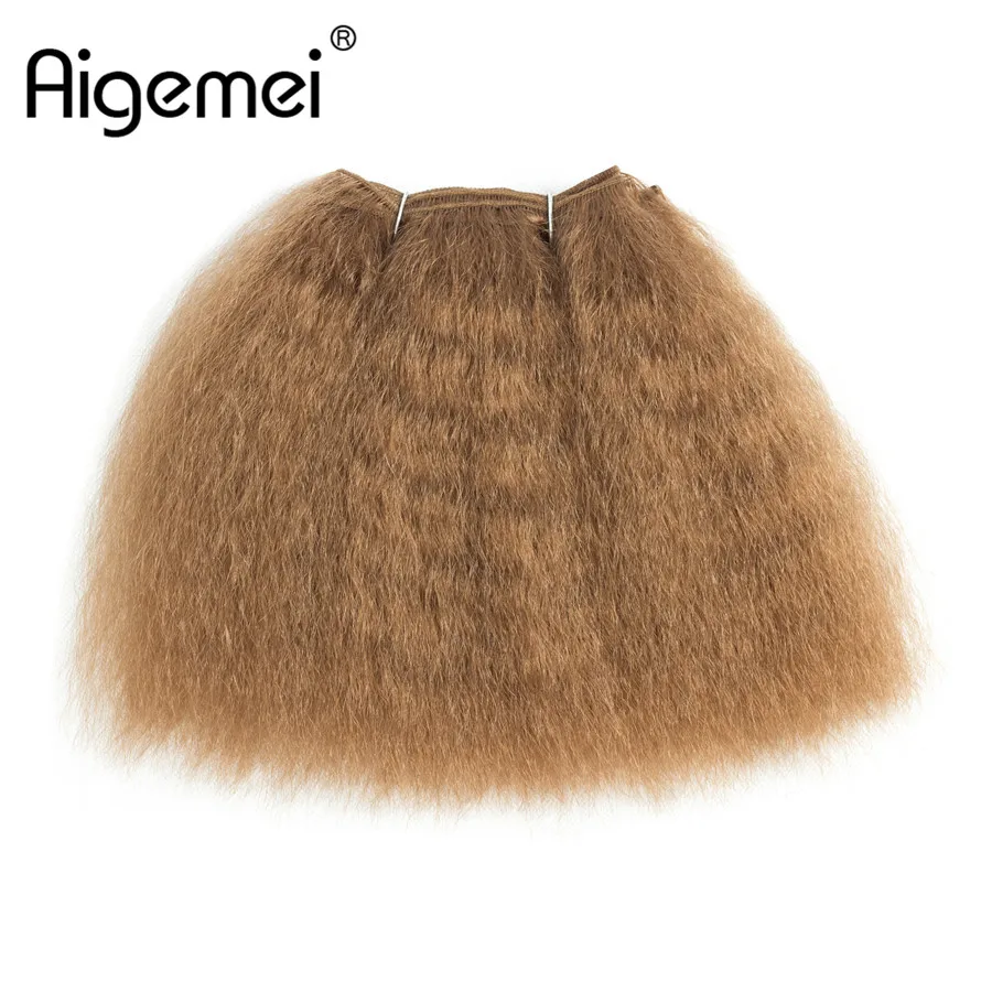 Aigemei, 8 дюймов, 14 дюймов, синтетические волосы для наращивания, короткие, кудрявые, прямые, волнистые волосы, пучок волос для женщин, 1 шт./лот