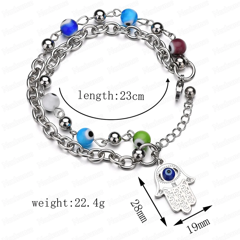 Браслет Nextvance с подвеской Хамса сглаза браслет-цепочка синими бусинами Фатимы