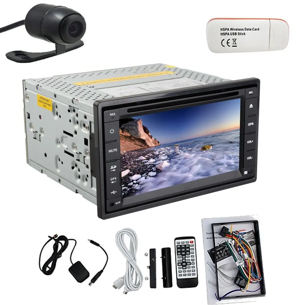 Универсальный GPS Спутниковой Навигации Радио Bluetooth Стерео DVD CD-Плеер 2 Din HD