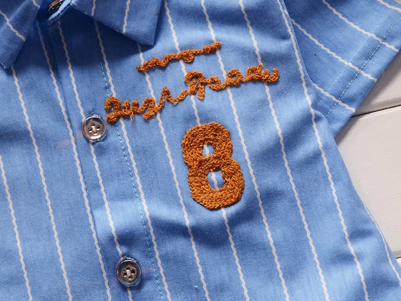 2017 New toddler children summer baby boys clothing sets gentleman clothes suits kids sweatshirt child formal shirt+short jeans |