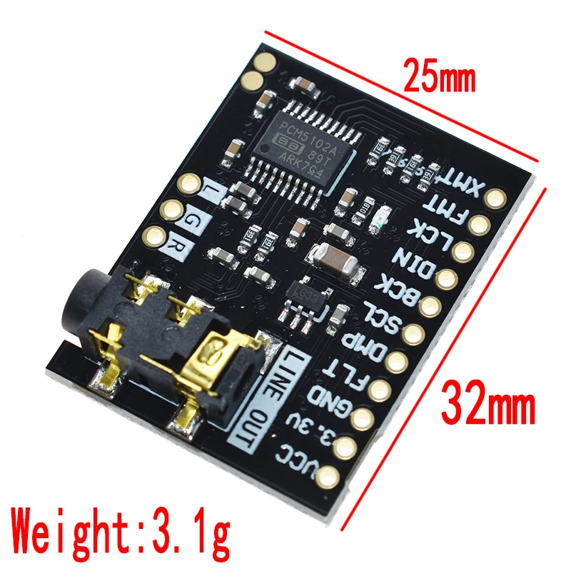 Для Raspberry Pi pHAT звуковая карта I2S интерфейс PCM5102 модуль DAC 24-битная аудио Плата со