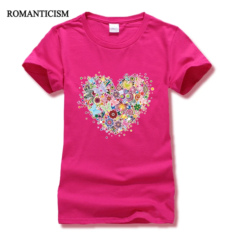EXPERTEE 2017 summer Beautiful heart-shaped printing girl t-shirts fashion t shirt women slim tees tops | Женская одежда