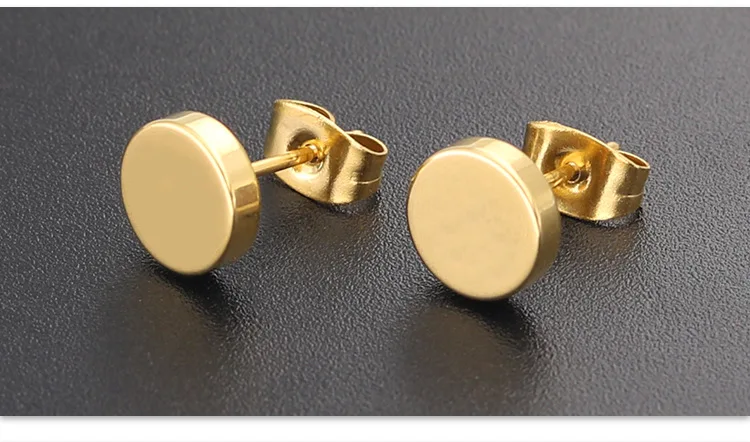 Kiteal Новые простые круглые золотые/черные/Серебристые серьги из титановой