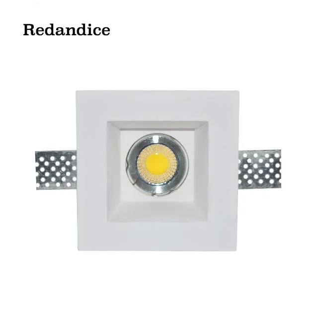 Redandice квадратный светодиодный прожектор paintable gesso потолочный светильник ручной