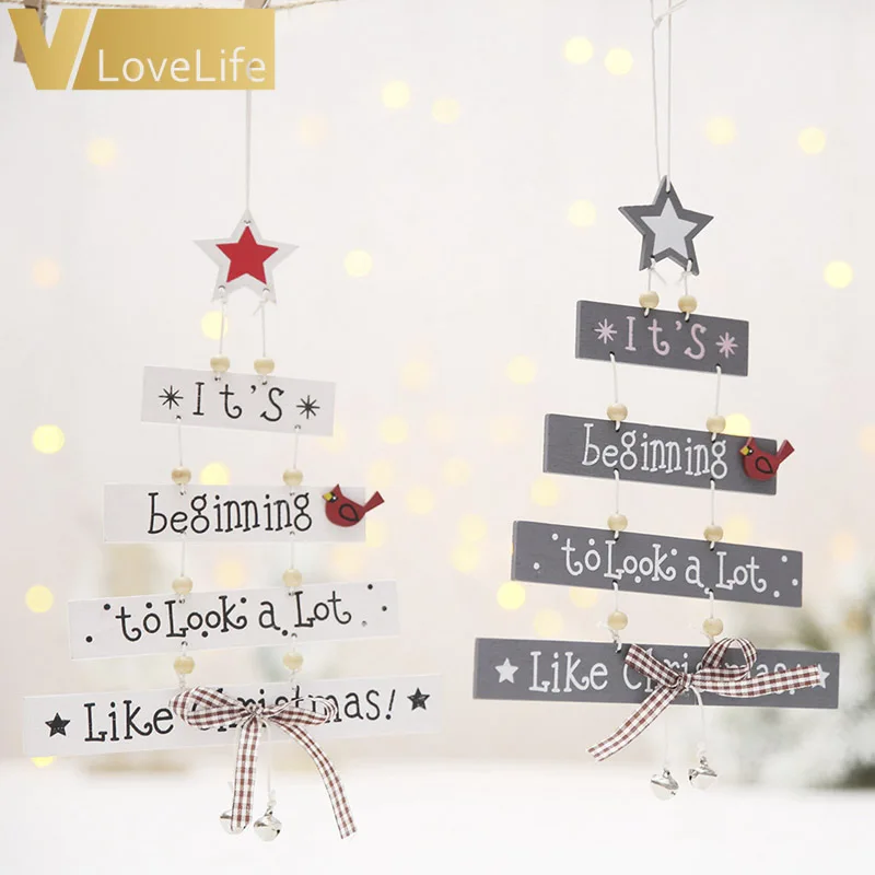 Деревянные рождественские украшения 2020 деревянные с надписью для дома на