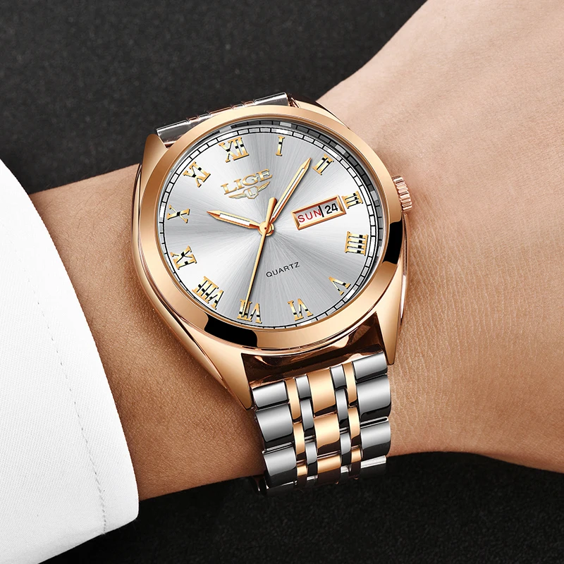 LIGE мужские часы лучший бренд роскошные военные спортивные водонепроницаемые из