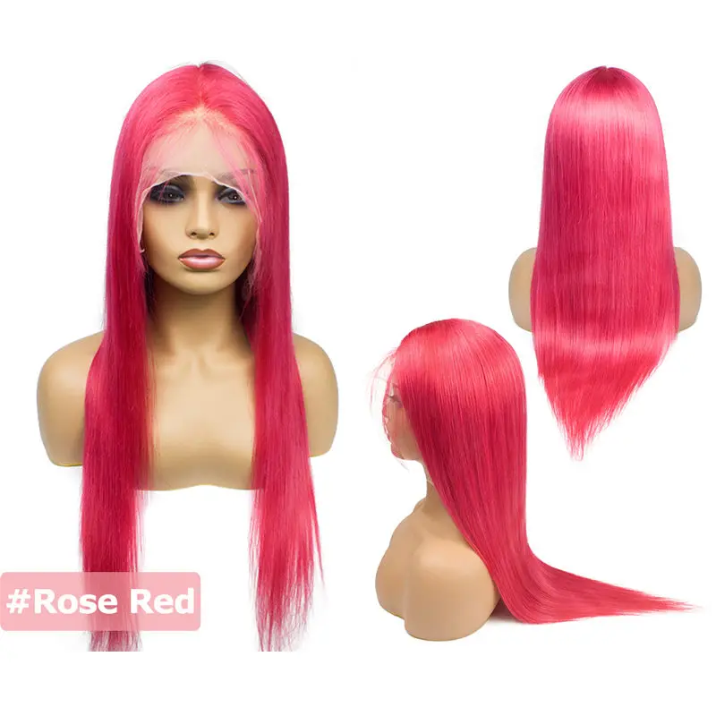 Омбре полный парик шнурка бразильские Remy прямые человеческие волосы Косплей 613