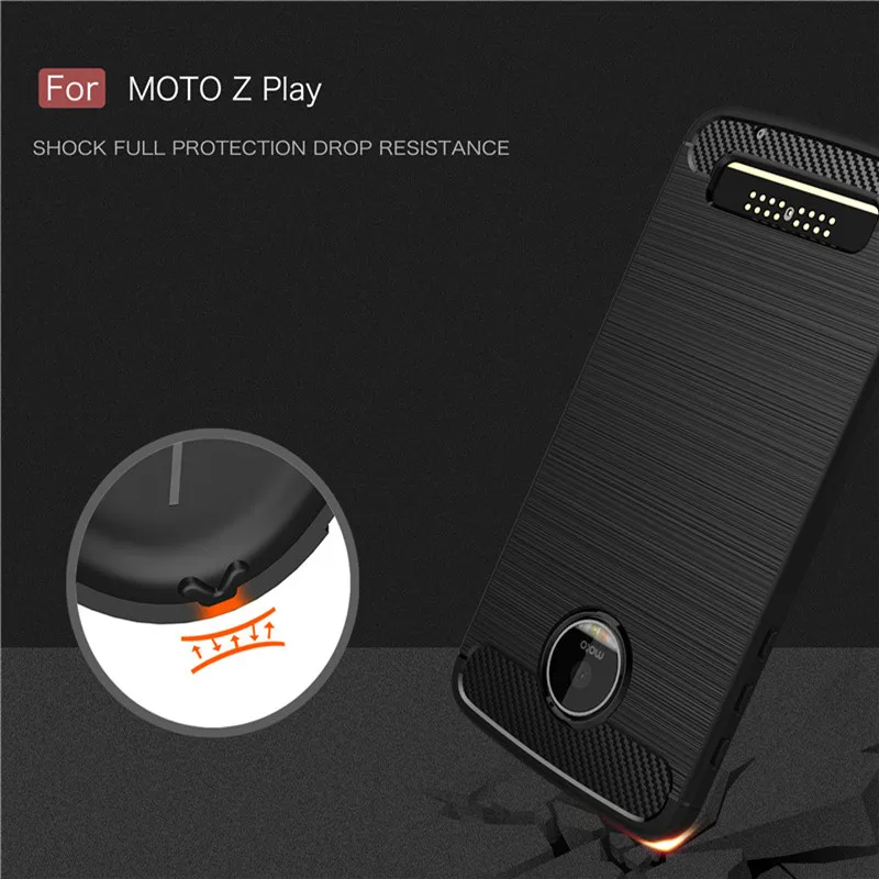 Тонкий чехол из углеродного волокна для Motorola Moto Z Play XT1635, чехол для Motorola Moto G5 G5S G6 Plus G7 Play E4 E5