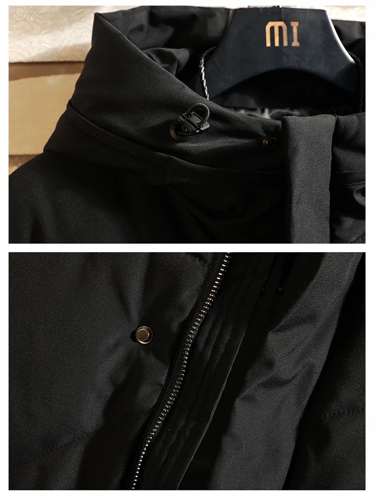 M-4XL, 5XL, Длинная зимняя куртка с капюшоном, мужское теплое пальто, Мужская Толстая парка, Мужская свободная Теплая мужская зимняя куртка и пальто