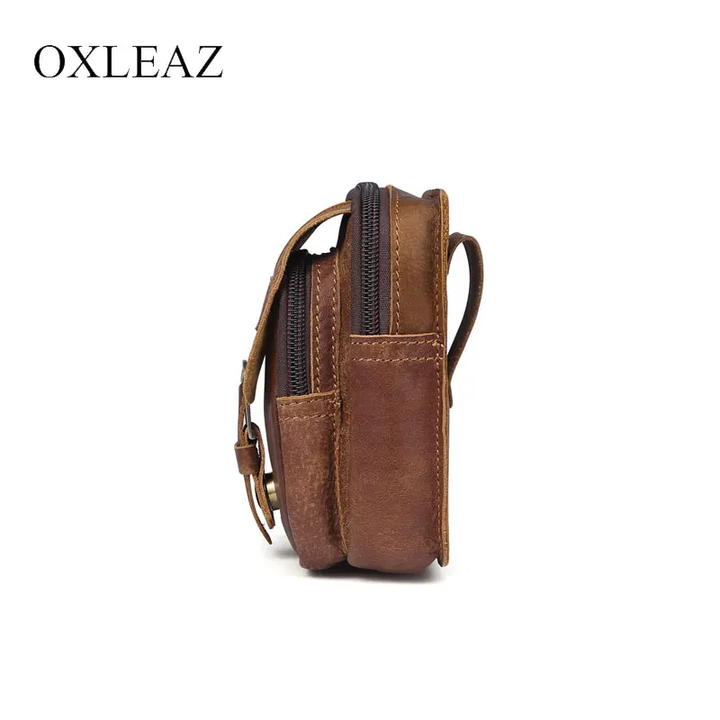 OXLEAZ Мужская винтажная дизайнерская набедренная сумка мини из натуральной кожи