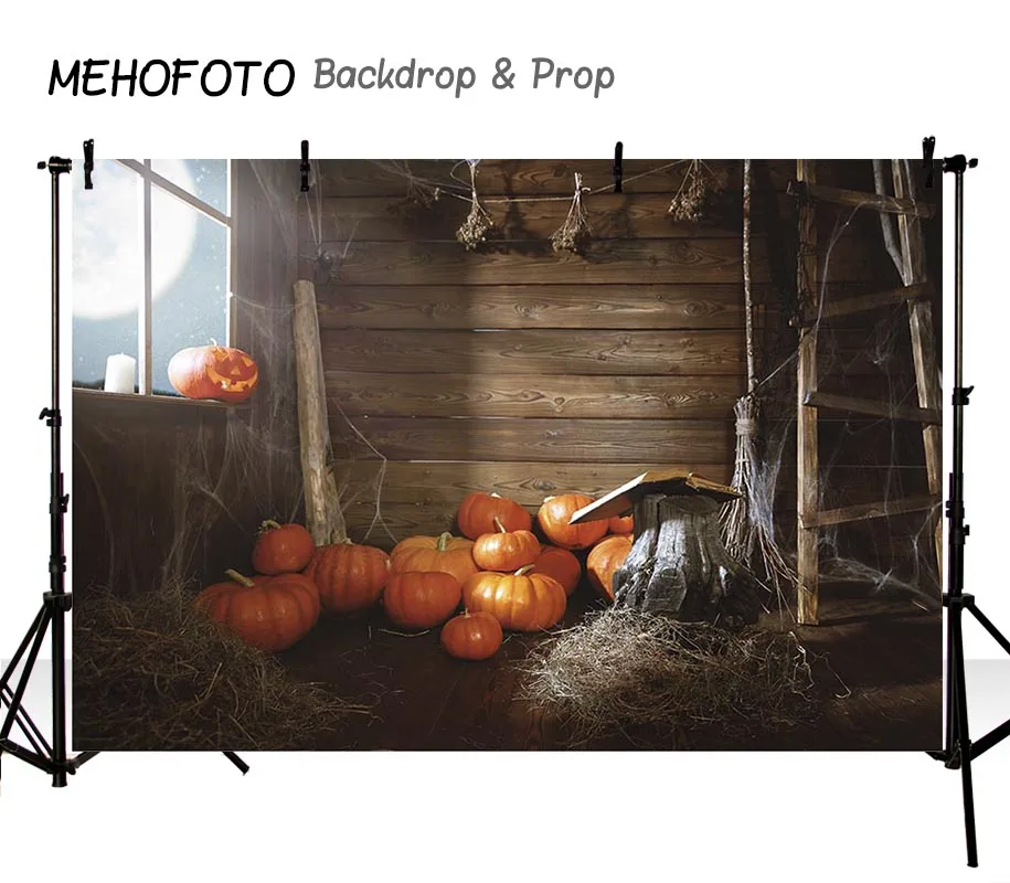 Виниловый фон для фотосъемки на Хэллоуин с изображением тыквы лампы склада